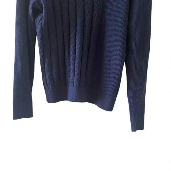 Zara Men Navy Knit Crewneck Long Sleeves Classic Cozy Warm Sweater SZ M # 1028 - Picture 5 of 11